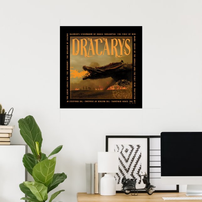 "Dracarys" Drogon Breathing Fire Graphic Poster (Home Office)