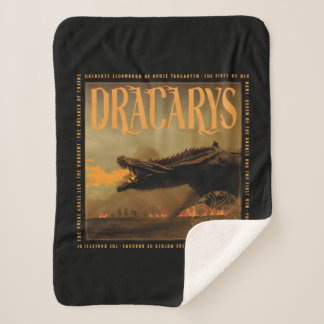 "Dracarys" Drogon Breathing Fire Graphic Sherpa Blanket