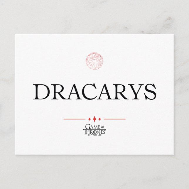 Dracarys Postcard (Front)