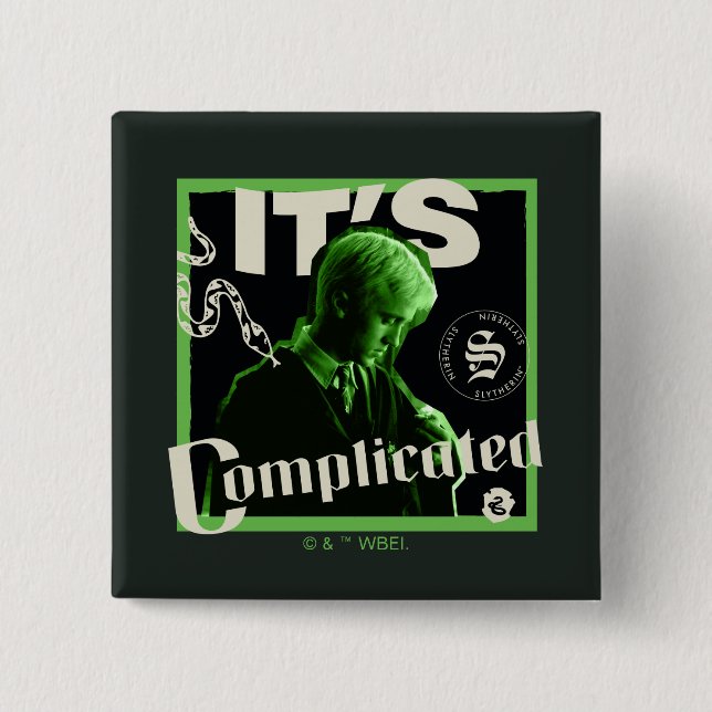 Draco Malfoy - "It's Complicated" 2 Inch Square Button (Front)