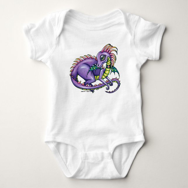 "Draco" Rainbow Dragon Baby Bodysuit (Front)