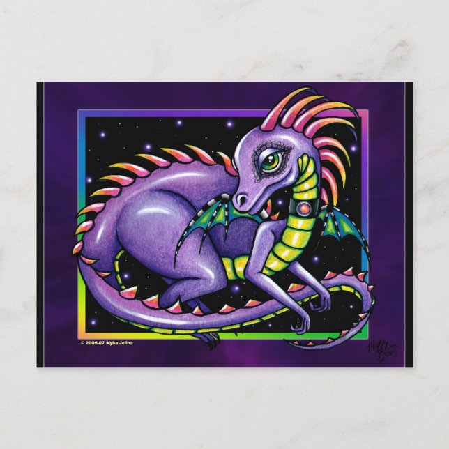 "Draco" Rainbow Dragon Postcard (Front)