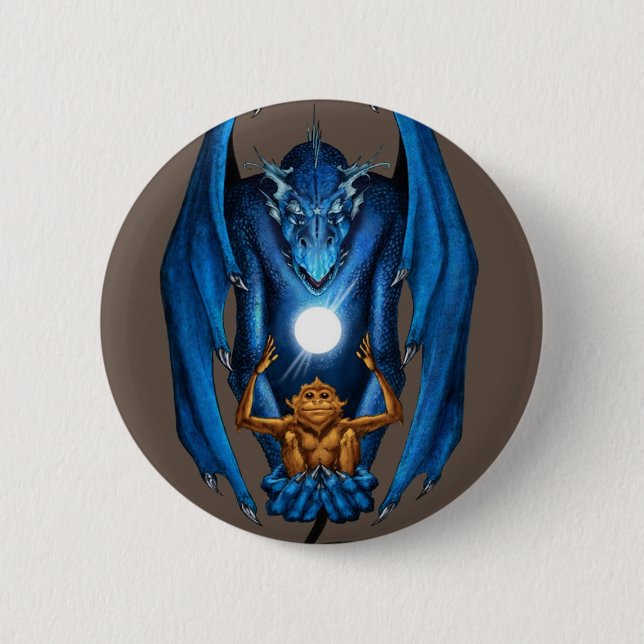 DRACO SIMIAN PRODUCTIONS 2 INCH ROUND BUTTON (Front)