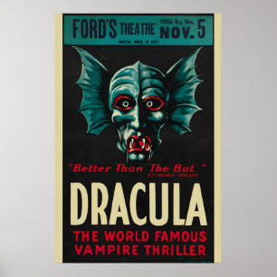 Dracula 1920s Vintage Style Monster Movie Poster