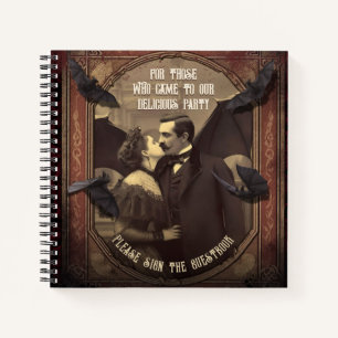 Dracula and Victorian Woman Halloween Guest Book