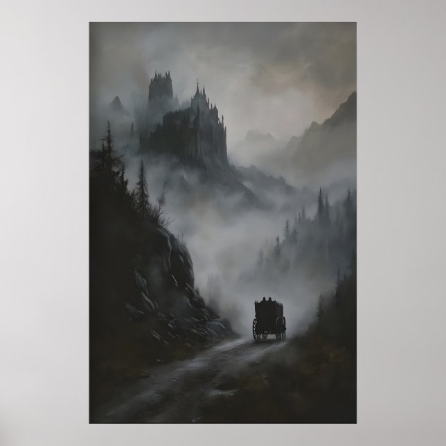 Dracula Castle Wall Art, Nosferatu Gothic Print (Front)
