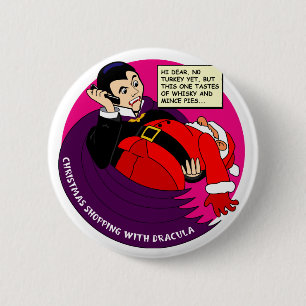 Dracula Christmas Shopping 2 Inch Round Button