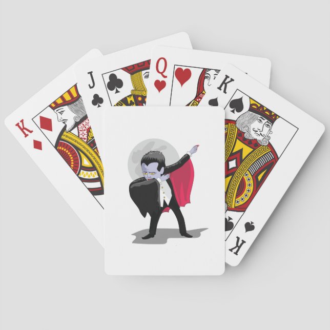 Dracula Dab Halloween Funny Playing Cards (Back)