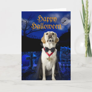 Dracula Dog Halloween greeting card