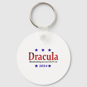 Dracula Election Sign - Funny Halloween And Humour Keychain