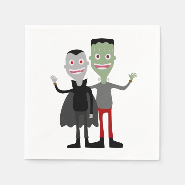 Dracula & Frankenstein Napkin (Front)