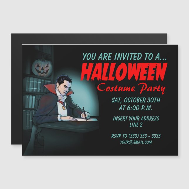 Dracula Invites for Halloween Party (Front/Back)