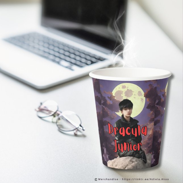 Dracula Junior -  Paper Cups (DJ Paper Cups designed by Poet Adiela Akoo. Browse my store 4 gr8t party supplies & decor ideas now!)
