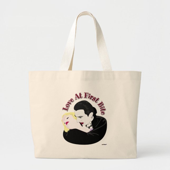 Dracula, Love At First Bite Large Tote Bag (Front)