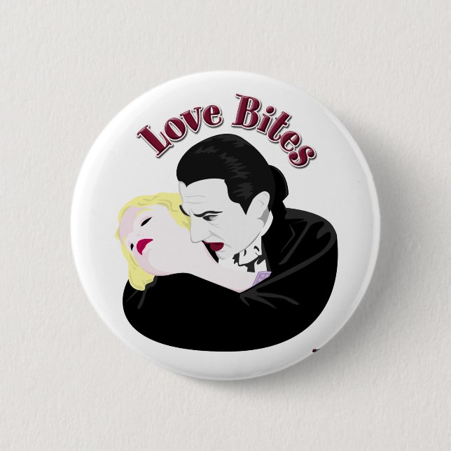 Dracula, Love Bites 2 Inch Round Button (Front)
