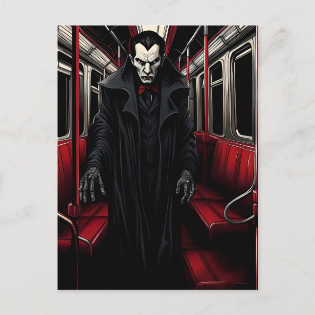 Dracula on the Subway Postcard (Front)
