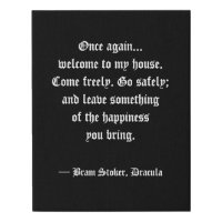 Dracula Quote Welcome Canvas Art
