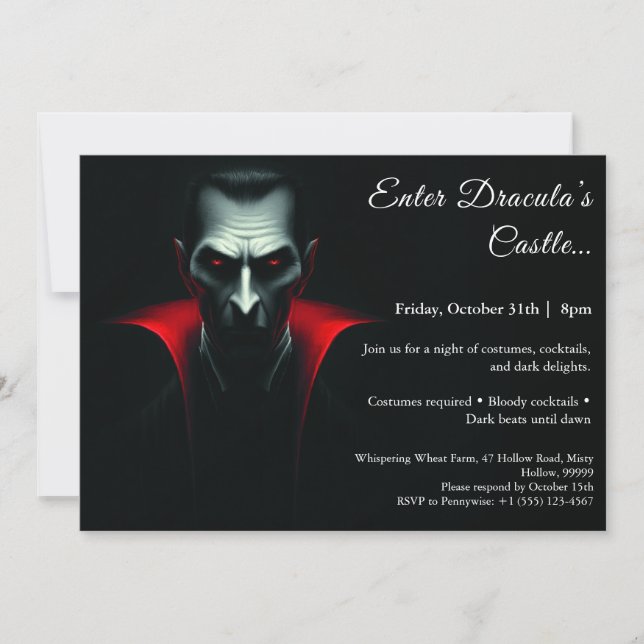 Dracula’s Night | Halloween Costume Party  Invitation (Front)