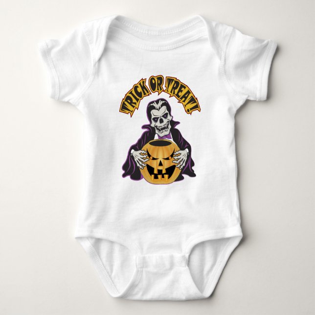Dracula Skull Baby Bodysuit (Front)