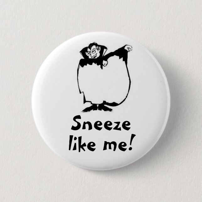 Dracula Sneeze 2 Inch Round Button (Front)
