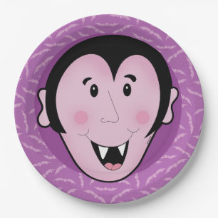 Dracula Vampire Bat Halloween Purple Bats  Paper Plate