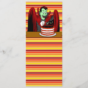 Dracula Vampire Cartoon Halloween Birthday Card