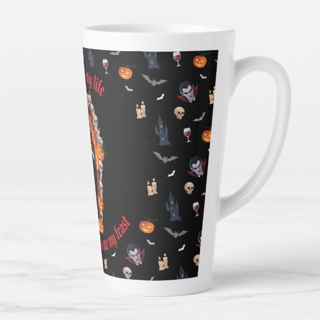 🧛 ‍ ♂️ Dracula Vampire Halloween Mug 🎃 Noir ☕ (Droite)