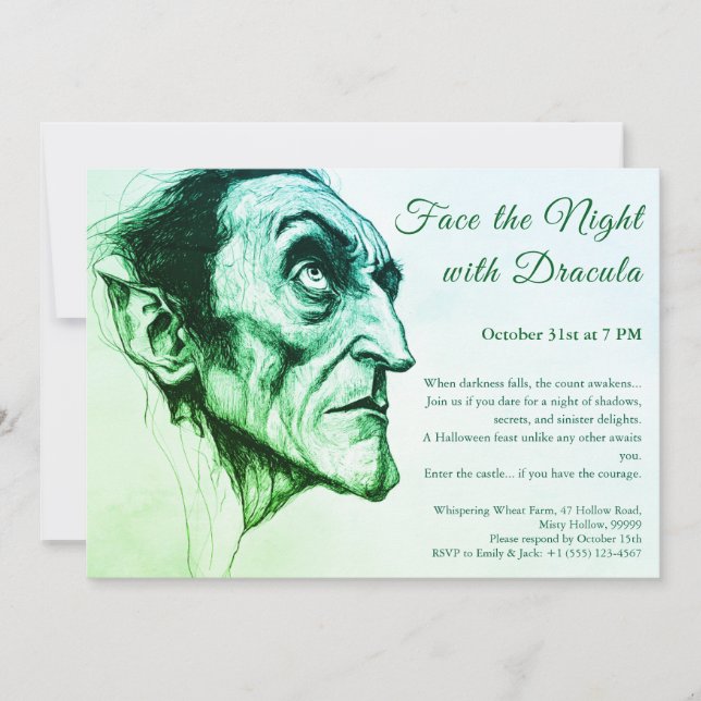 Dracula Vampire Halloween Party Invitation  (Front)