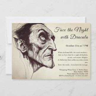 Dracula Vampire Halloween Party Invitation