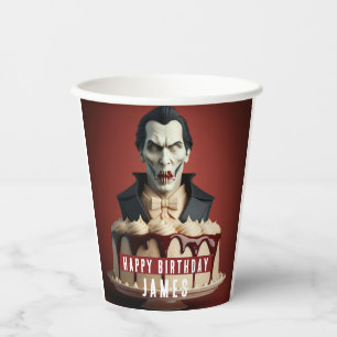 Dracula Vampire themed Cream Cake - Birthday Paper Cups