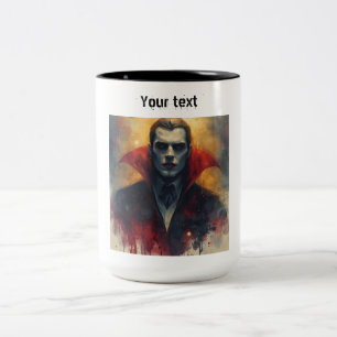 Dracula Vampire Two-Tone Coffee Mug. Two-Tone Coffee Mug