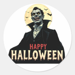 Dracula Wishes You a Spooky Night Classic Round Sticker