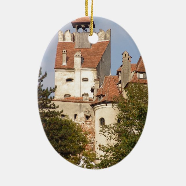 Dracula's Castle, Transylvania Ceramic Ornament (Back)