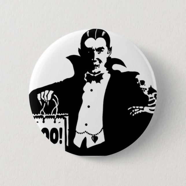 Dracula's Happy Halloween 2 Inch Round Button (Front)