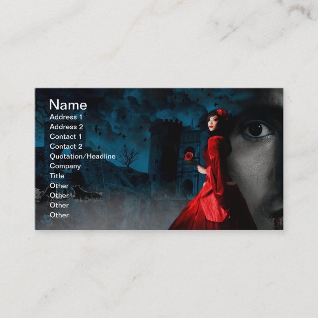 Draculas Rings Business Card (Front)