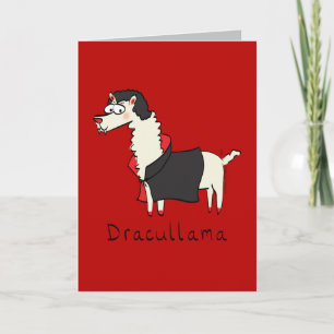Dracullama - Funny Halloween Llama Greeting Card