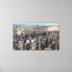 Drafted Men Reporting to Camp Lewis Canvas Print