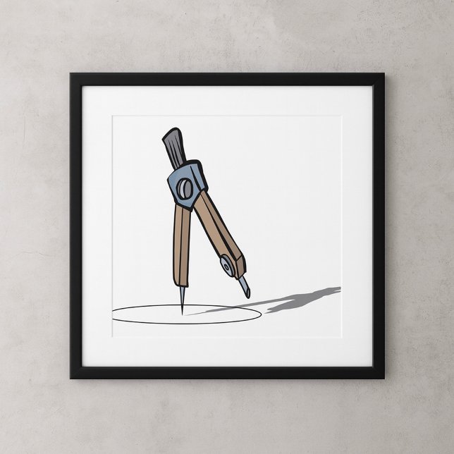 Drafting Compass Drawing Geometry Tool Poster (Creator Uploaded)
