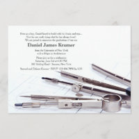 Drafting Tools Graduation Invitation