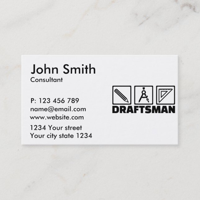 Draftsman Business Card (Front)