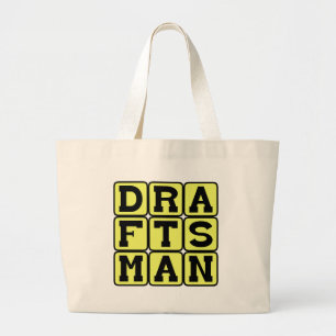 Draftsman, Technical Plan Creator Large Tote Bag