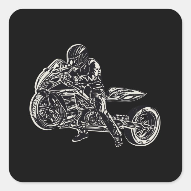 Drag bike square sticker (Front)