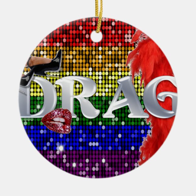 Drag Ceramic Ornament (Front)