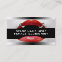 Drag Queen Pierced Red Lips Business Cards