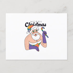 Drag queen santa postcard