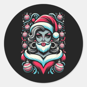 Drag Queen Santa Slay Christmas For Drag Race Show Classic Round Sticker