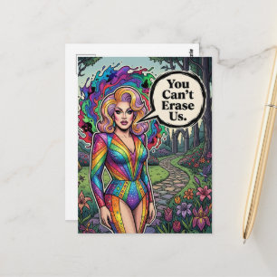 Drag queen You Cant Erase Us Postcard