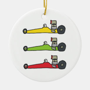 Drag Racing Ceramic Ornament