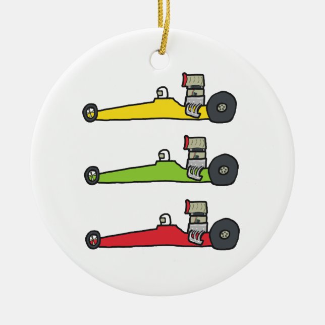 Drag Racing Ceramic Ornament (Front)