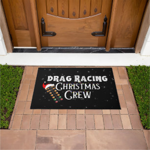 Drag Racing Christmas Crew Funny Christmas Tree Doormat